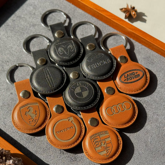 Faux Leather AirTag Holder Personalized, 3 Colors