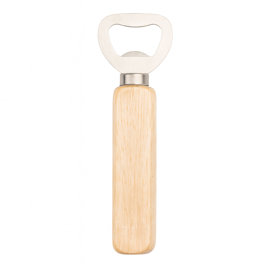 Personalized wood bottle opener, engraved wedding favor