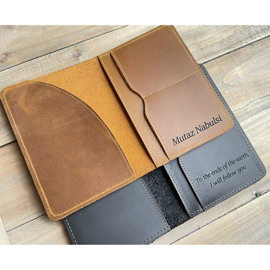 Genuine Leather Passport Holder Personalized, 4 Colors