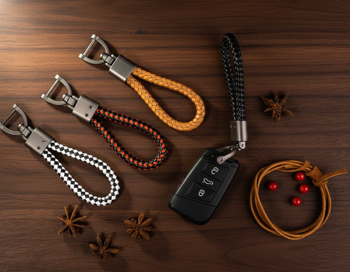 Leather Lanyard Keychain 5 Colors