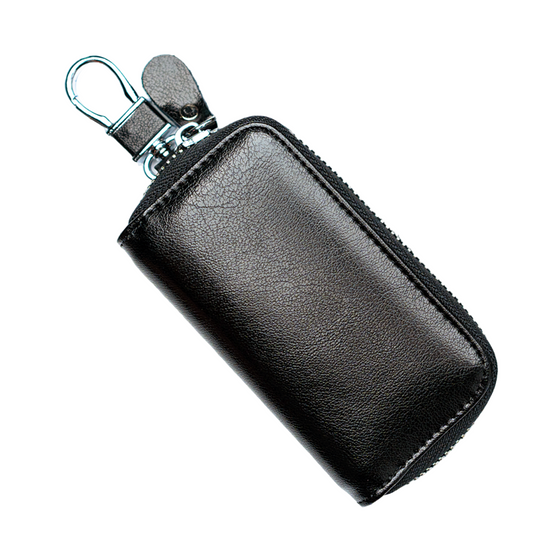 Leather car key organizer that holds up to six keys