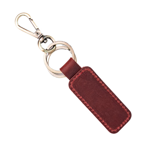 Thick Leather Keychain — 5 Colors, Engraved