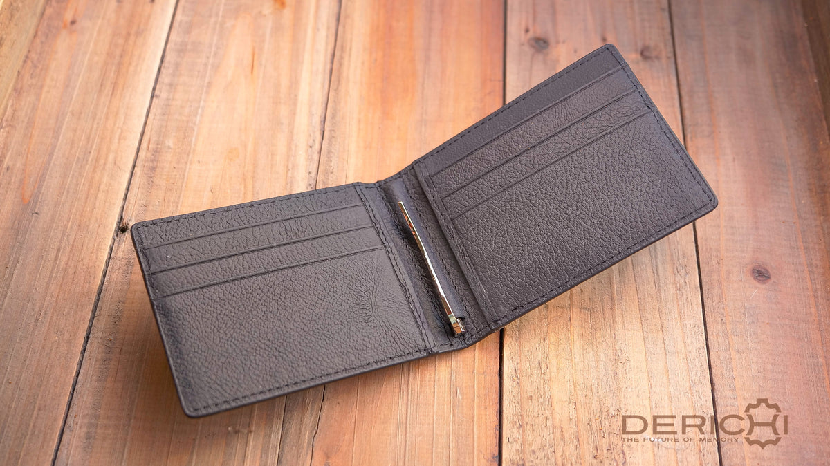 Slim Leather Money Clip Wallet 10 Cards, Personalized, RFID Blocking