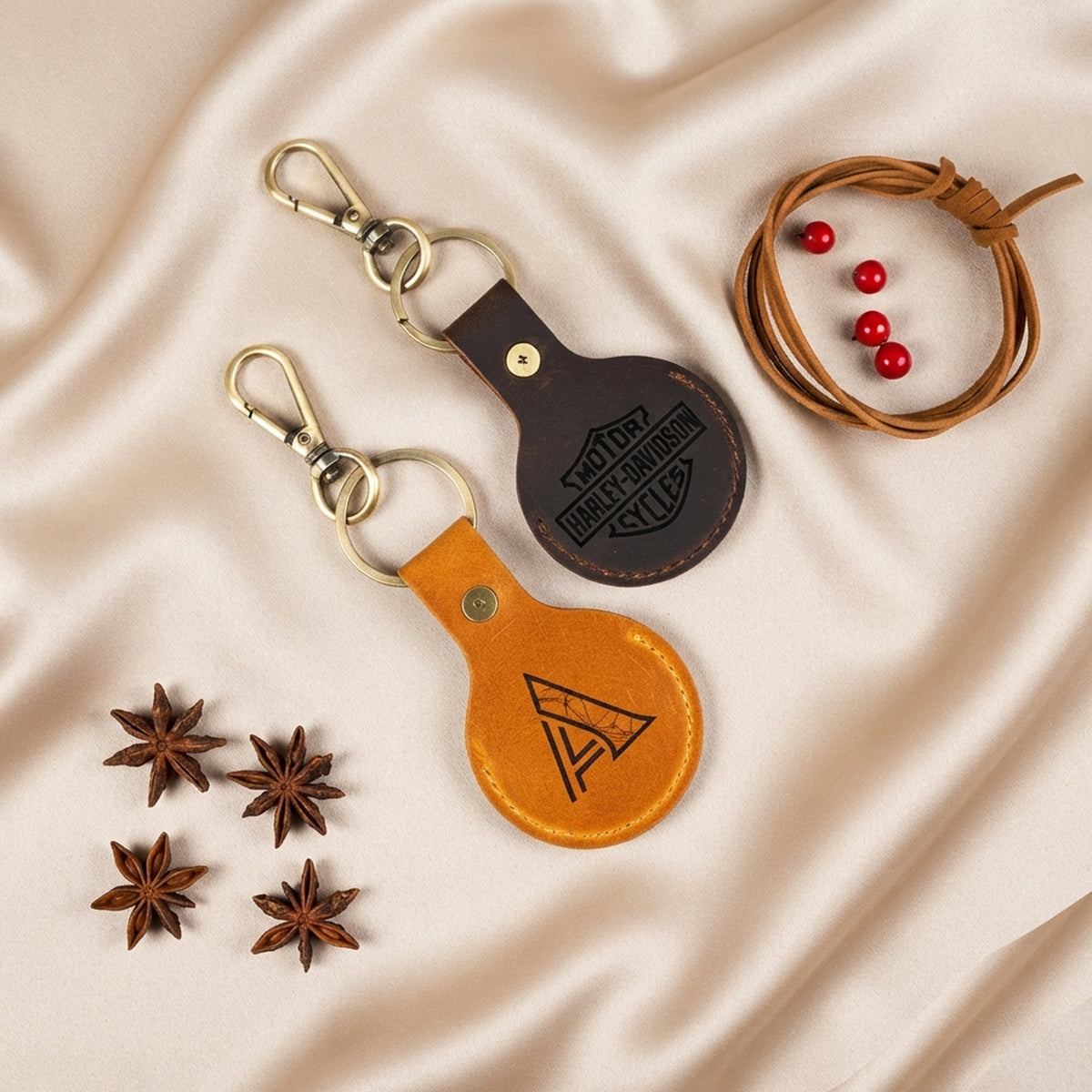 Genuine Leather AirTag Holder Personalized, 3 Colors