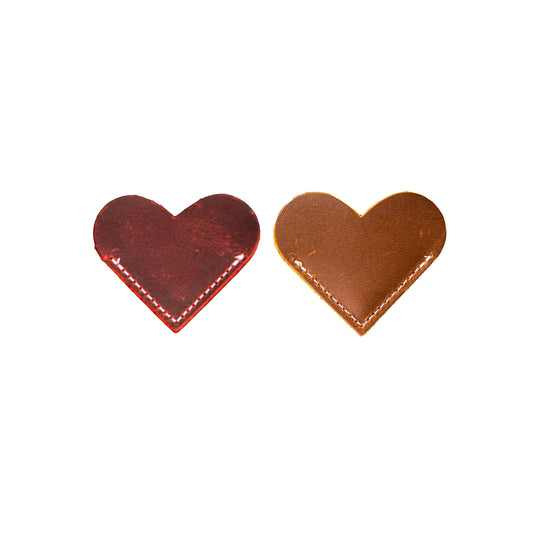 Genuine leather heart bookmark in three colors, personalized with engraving
