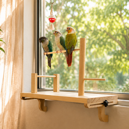 Adjustable Window Bird Perch Stand