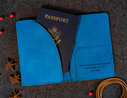 Genuine Leather Passport Holder Personalized, 4 Colors