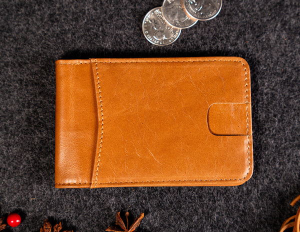 Bi Fold Men Wallet RFID blocking Brown