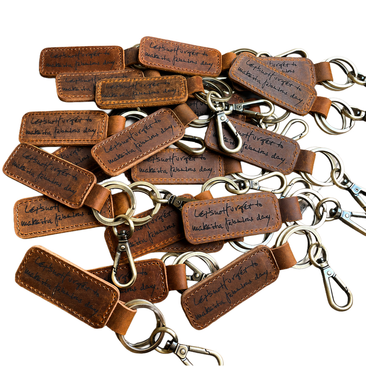 Bulk Custom Logo Leather Keychains 10 Minimum