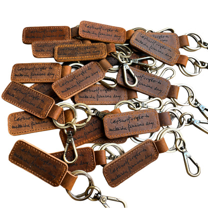 Bulk Custom Logo Leather Keychains 10 Minimum