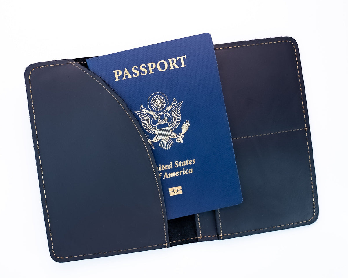 Genuine Leather Passport Holder Personalized, 4 Colors