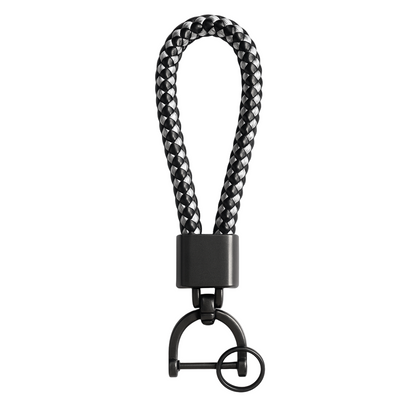 Handmade leather lanyard keychain, available in five colors