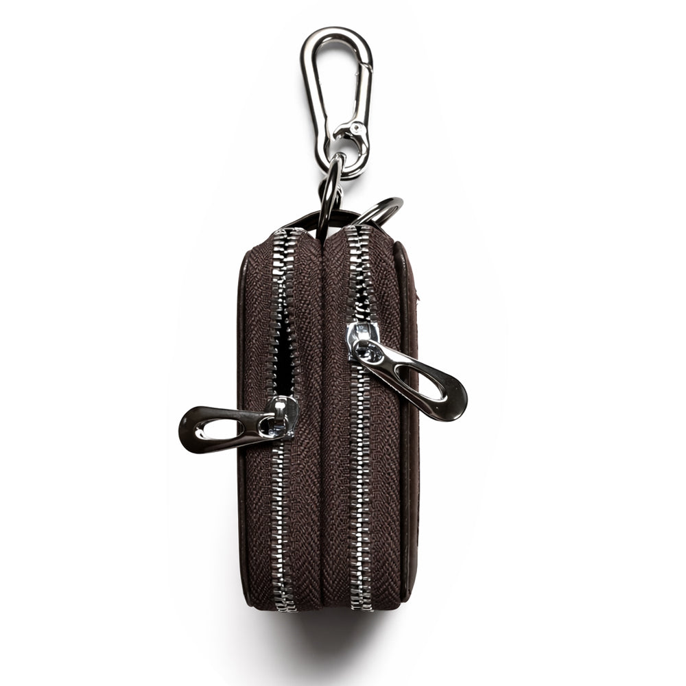 Double Zipper Leather Car Key Case Personalized