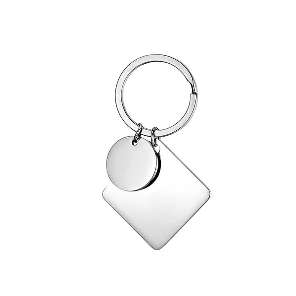 Stainless Steel Rhombus Keychain Golden