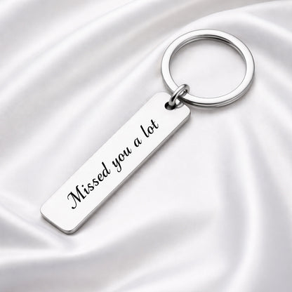 Engraved Stainless Steel Bar Keychain Gold & Silver