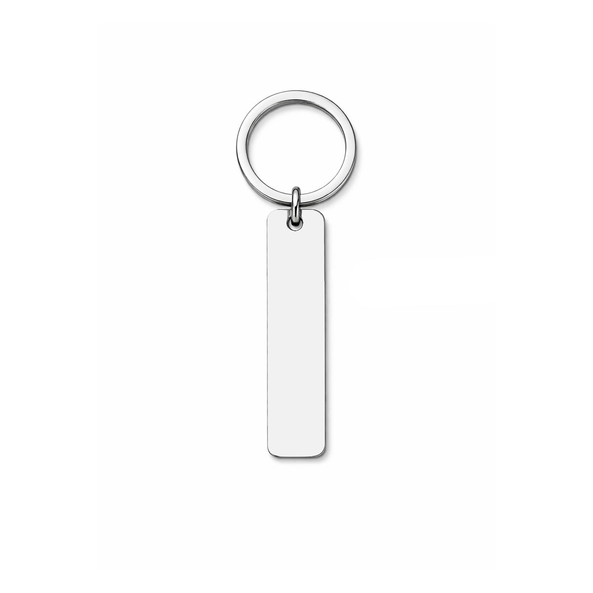 Engraved stainless steel bar keychain in gold and silver