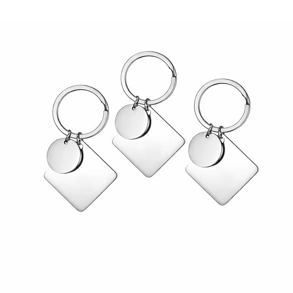 Stainless Steel Rhombus Keychain Golden