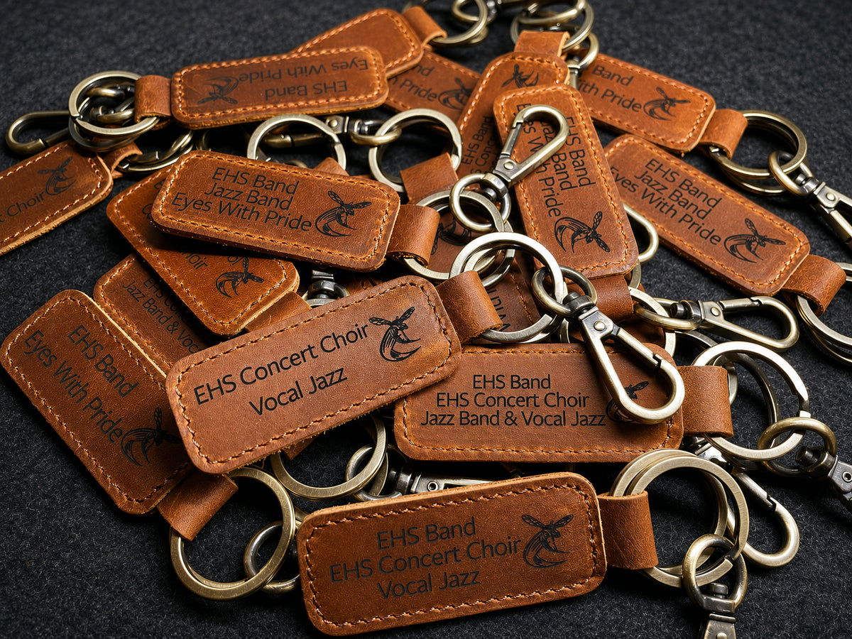 Bulk Custom Logo Leather Keychains 10 Minimum