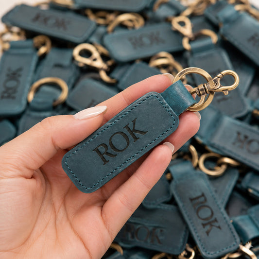 Bulk Custom Logo Leather Keychains 10 Minimum