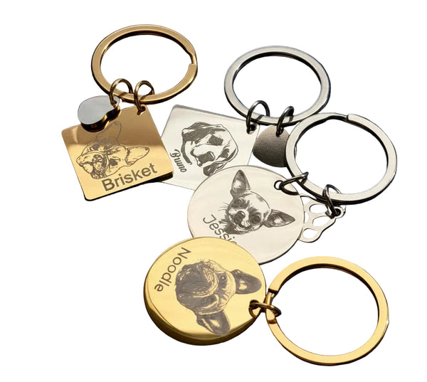 Stainless Steel Rhombus Keychain Golden