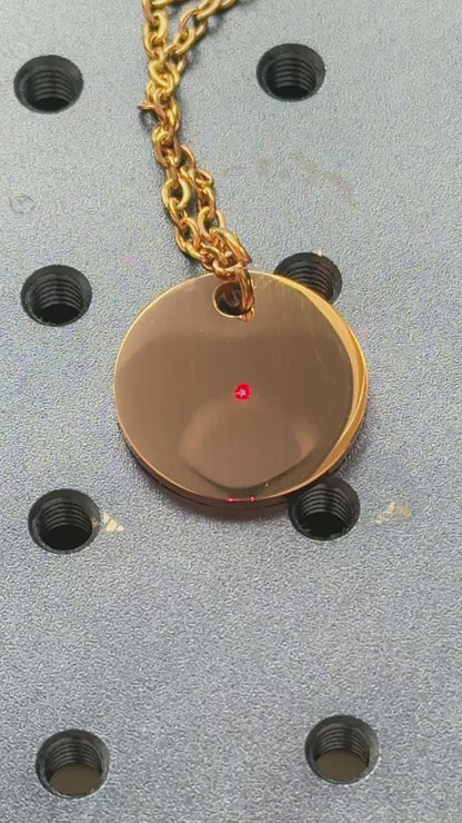 Round Stainless Steel Keychain Engraved, Gold & Silver