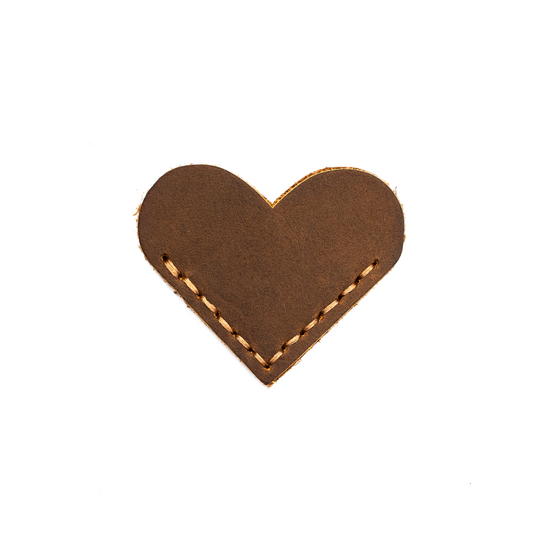 Heart shaped genuine leather bookmark, available in three colors