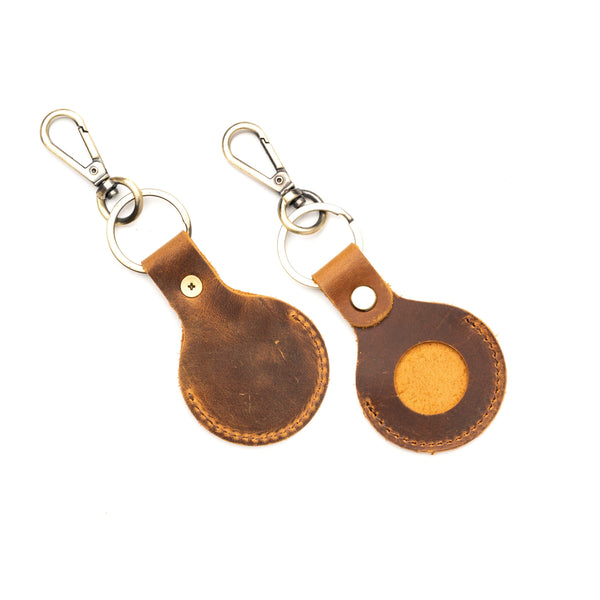 Genuine Leather Airtag Holder Wine