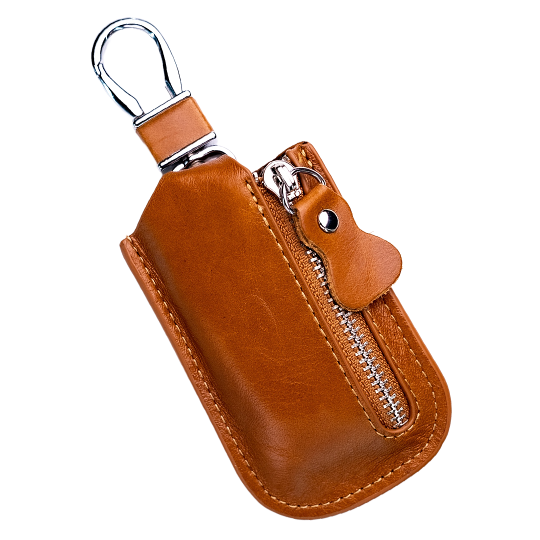 Leather Smart Key Fob Pouch Personalized, 3 Colors