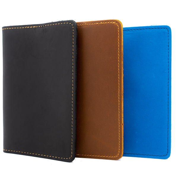 Genuine Leather Passport Holder Blue