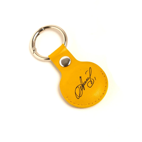 Leather Airtag Holder yellow
