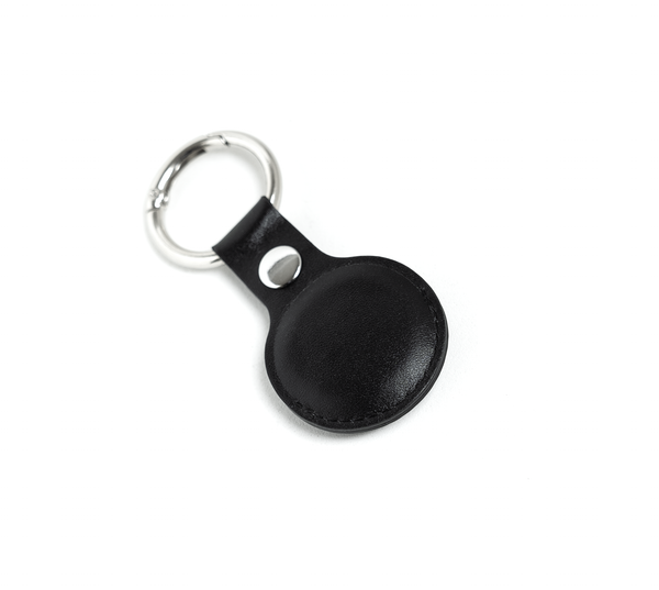Leather Airtag Holder Brown