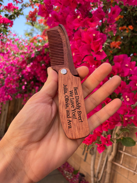 Wooden Beard Comb Fold up Comb