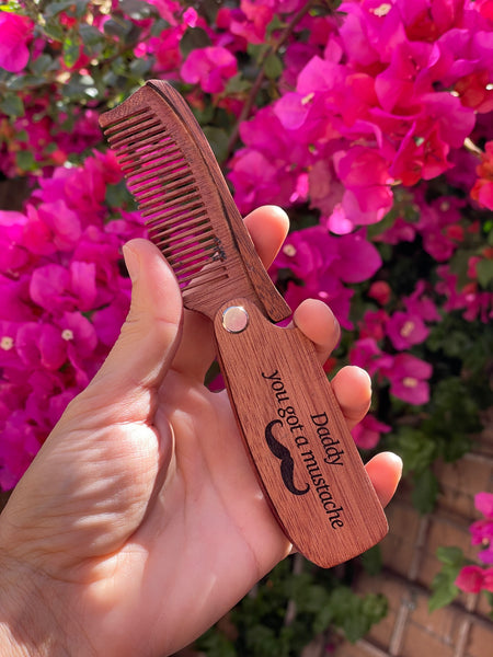 Wooden Beard Comb Fold up Comb