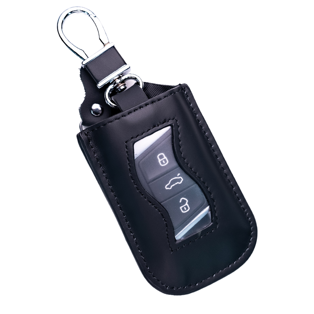 Genuine Leather Car Key Pouch Brown