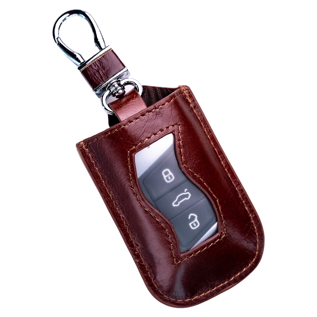 Leather Smart Key Fob Pouch Personalized, 3 Colors