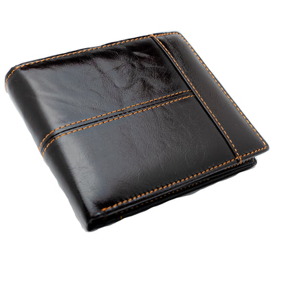 Large Crazy Horse Leather Wallet 16 Cards, Personalized, RFID Blocking