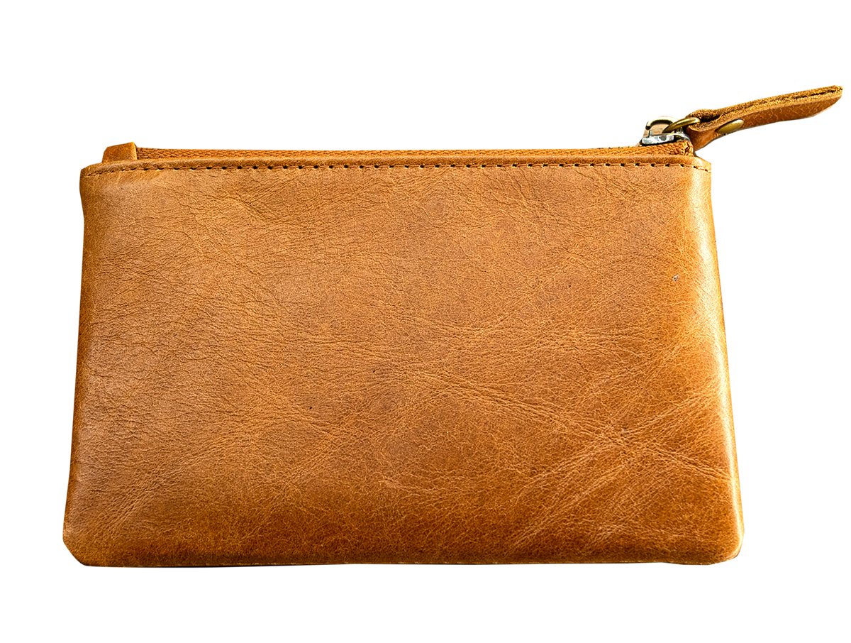 Leather Card & Coin Purse with Key Ring RFID Blocking